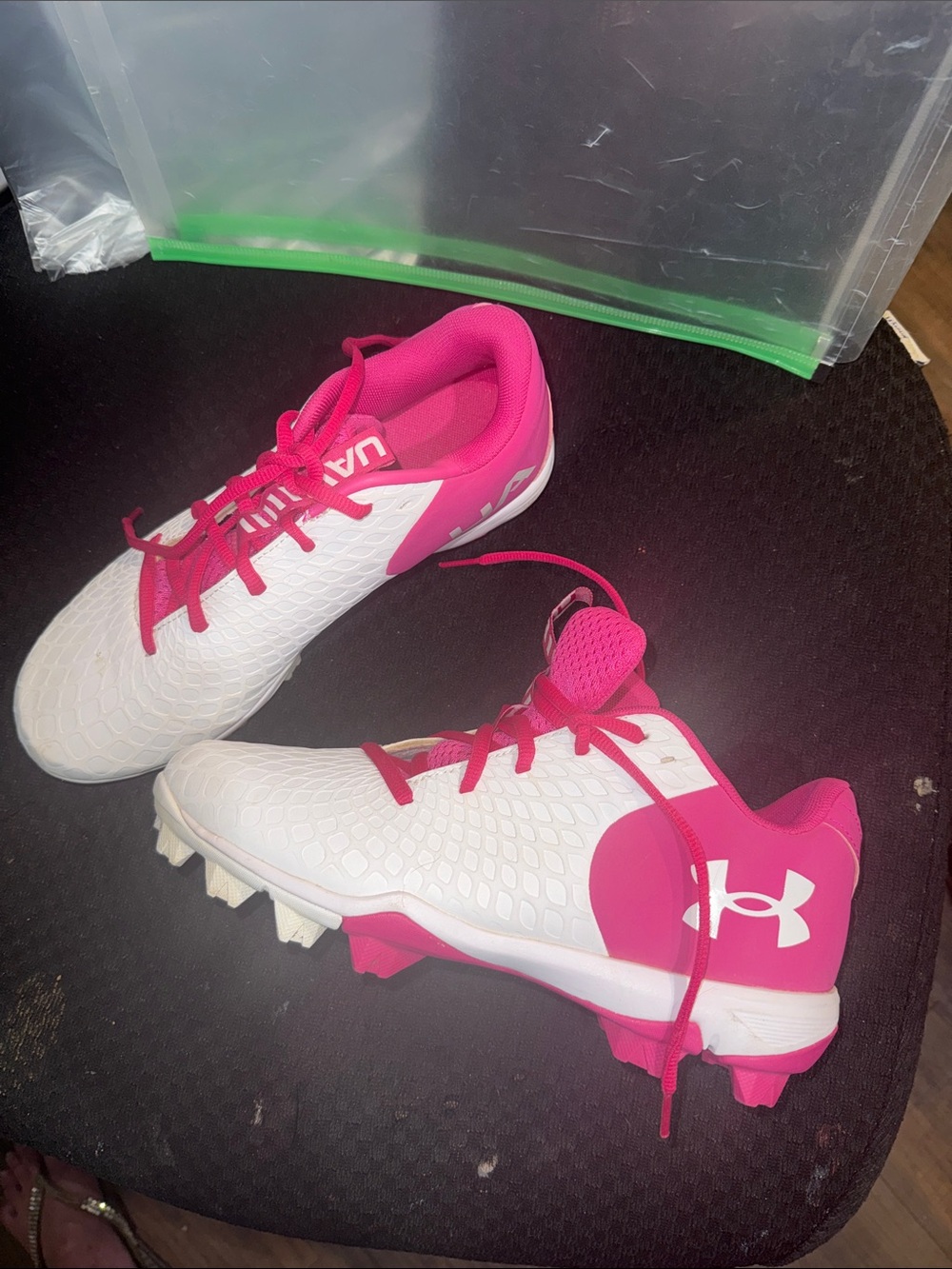 Under Armour White and Hot Pink Women's Athletic Cleats